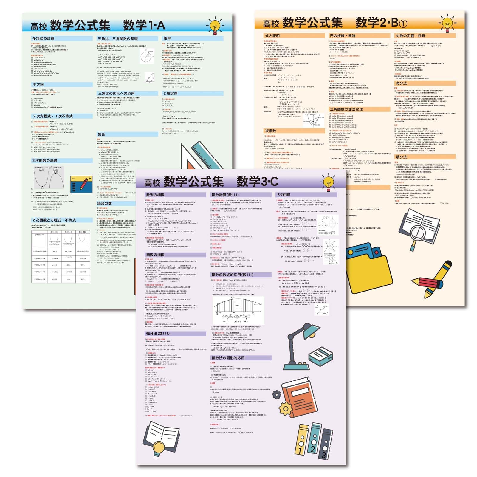 Amazon.co.jp: proceedx 3239 学習ポスター高校数学公式集数学 A2